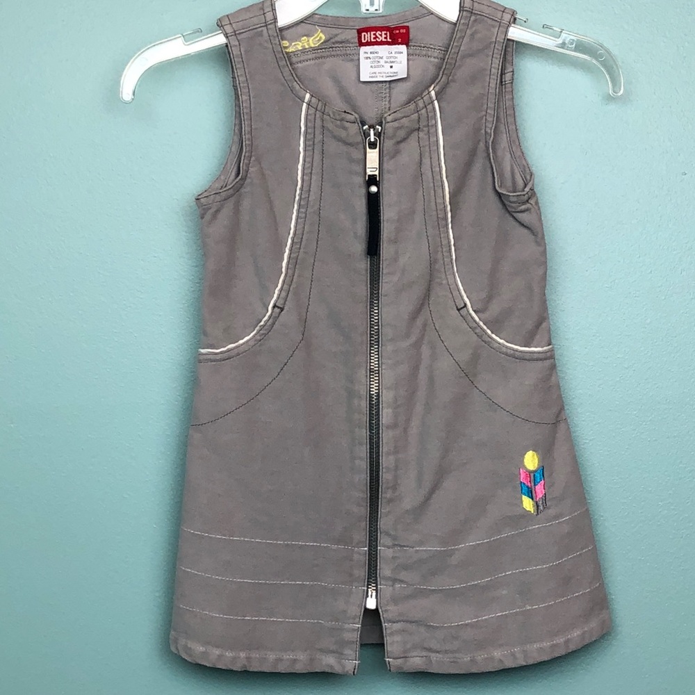 DIESEL Vest Women Cotton Gray size Medium